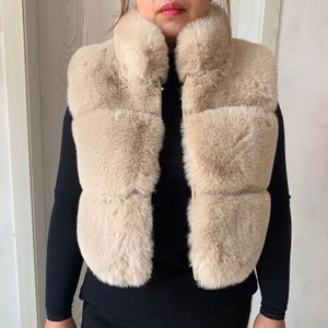 Pelliccia sintetica da donna Gilet di pelliccia sintetica da donna corto più colletto alla coreana moda autunno-inverno gilet di pelliccia da donna soffice giacca di pelliccia artificiale 231018