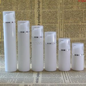 30 ml 80 ml transparente Kappe aus weißem Kunststoff Airless-Pumpflaschen Silver Line Maquiagem Leere Kosmetikbehälter Verpackung Bottlesgoods Nrqkx