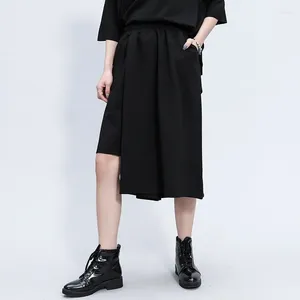 Men's Pants Spring 2024 Yamamoto Style Under Loose Asymmetrical Youth Solid Color Culottes Hairdresser Large Size Hipster Men