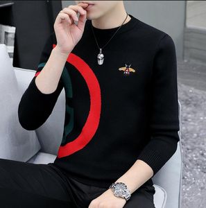 Vinter Men's Casual Warm Pullover stickad tröja Male Fashion Handsome Boys Sweaters Slim Fiting Knit Luxury Sweaters Men Trendy Coats Tops kläder