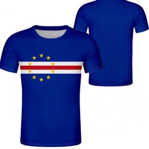 Cape Verde Male Youth T Shirt Custom Made Name Number T Shirt Nation Flag CV Portuguese College Print PO Island CL2357