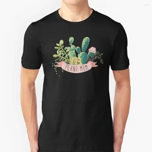 Herr t-skjortor plantera mamma skjorta rund krage kort ärm t-shirts saftiga blommakaktus kaktus söt hipster