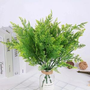 Dekorativa blommor 35 cm konstgräsgrön Fake Fake Plant Decor Wall Decoration för hem Julförsörjning Tillbehör Present Barn