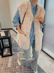 FUR FUR FUA FUAX KURTA KUSZCZE Kobiety ubranie zima Koreański styl mody vintage Y2K Parkas Cardigan Autumn Luxury Sleveless 231018