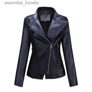 Women's Leather Faux Leather Spring and Autumn New European Size Women's Leather Jacket Women's Short Jacket Fashion Trend Slim Thin Leather Jacket L231018
