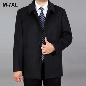 Misturas de lã masculina jaqueta outono casaco de lã ervilha inverno quente mistura zíper trench homem gola roupas 231017