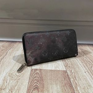 ロングウォレットファッションブランドロゴPirnt Zipper Big Wallets for Men for Men Unisex19-10cmカードホルダー財布ギフト