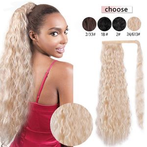 24Inches 60cm Synthetic Ponytail Hair Exentions Ponytails Deep Wave Wrap Around Bundles D2011