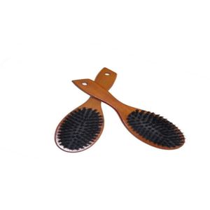 Saç Fırçaları Doğal Domuz Kılı Saç fırçası Mas tarak anistatik kafa derisi kürek fırçası Kayın Ahşap Tutma Aracı Damla için Dheb5