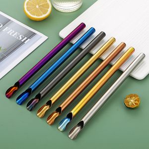 304 Stainless Steel Drinking Straws Portable Summer Milk Tea Smoothie Straw Creative kitchen Bar Counter Accessories Q657