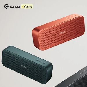 Mobiltelefonhögtalare Sanag x15 Mini Desktop Subwoofer Sleek Metal Body Taudio Highresolution Wireless Bluetooth Speaker Better Bass Sound 231018