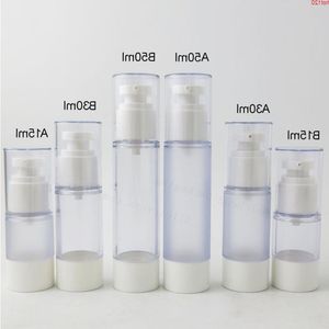 20 x 15ml 30ml 50ml Clear Frost PP Havasız Pompa Şişesi Yeniden doldurulabilir Seyahat Konteyneri Kozmetik Cilt Bakımı Konteynerleri