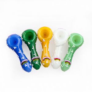 4.7" Rainbow Glass Hand Pipe Spoon Smoking Accessoried Water Pipe Dab Rig for smoking shop Art Fashion