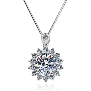 Цепочки HK0075 Lefei, модные роскошные модные классические муассаниты с бриллиантами, 5 карат, ожерелье с подсолнухом для женщин, серебро 925 пробы, вечерние ювелирные изделия, подарок