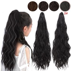 24inch 60cm Long Claw in Ponytail Natural Messy Wavy Curly Hair Clip in Ponytail Extension Synthetic Hairpiece for women Y01