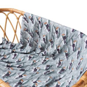 Blankets Happy Flute Baby Soft Blanket Printig Bedding Set Cotton Quilt Infant Bedding Swaddle Wrap