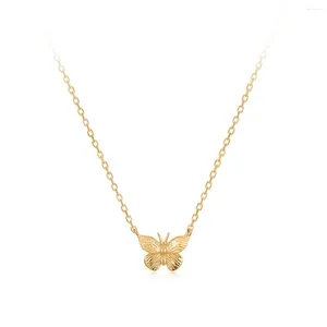 Pendants Fine Jewelry Dainty Necklaces Real Gold Butterfly Pendant Necklace 14 Solid Charms For Women