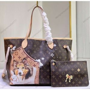 10A Never Designer Bag Complets Full Woman Woman Prited With Wallet Geather Messenger Dog Puppy Cat Old Flower Flower Bag MM Bags M40995 عالية الجودة