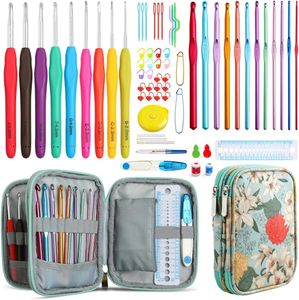 Craft Tools Crochet Hook Set Soft Handle Knitting Needles Kit with Beautiful Case Holders Weave Yarn Kits for Beginners 231017