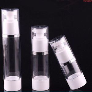 15ml 30ml 50ml Viaggio in plastica trasparente Mini pompa a vuoto Recipiente Silver Line Bottiglie riutilizzabili vuote Portatili Airless Bottlegoods Unfvw