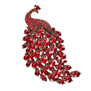 Deshow Spille di pavone colorate per le donne Spilla di uccelli di grandi dimensioni Pin Accessori moda vintage di alta qualità Ne 201009254a