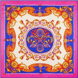 الأوشحة المصمم مربع الأوشحة Twill Silk وشاح للزهور تصميم مربع طباعة kerchief المرأة شال الشال يلف echarpe 130*130cm 2024 جديد