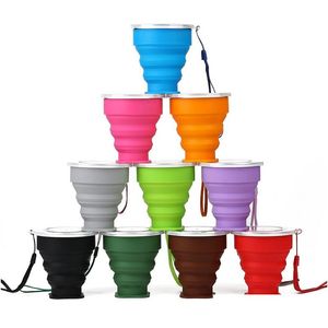 Vattenflaskor Collapsible Drinking Cups Portable Sile Infällbart fällbara teleskopiska vattenflaskor för resekam Home Garden Kitchen, DH9BU