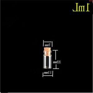 11*22*7mm 1mlミニ透明な透明な透明なガラスボトルコルクの空のバイアルジャーは100pcs/lotgood数量libfnを望みます