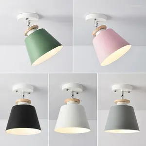 Ceiling Lights Nordic Entrance Log Lamp Creative Aisle Cloakroom LED Aluminum Macaron Color Sun Table