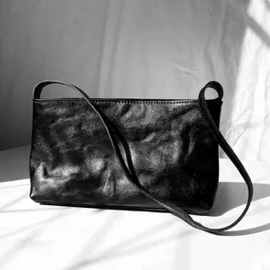 Evening Bags Motingsome Top Quality Plant-tanned Leather Cowhide Bag For Women Retro Ladies Simple Style Real Shoulder Mini 2023