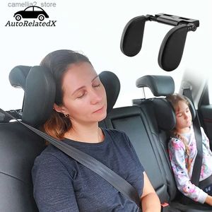 Seat Cushions Car Seat Headrest Pillow Cloth Neck Support Pillow Side Head Support Travel Sleeping Cushion For Kids Adults Interior Part Q231018