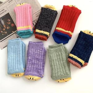 Мужские носки продаются в партии из 4 пар — японская трикотажная трубка KAPITAL для мужчин и женщин с плотной линией, WZ49256q