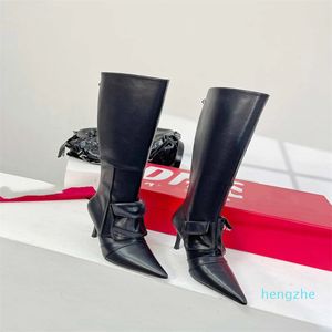 autumn and winter bag boots with zipper design for easy on and off made of calf leather denim fabric women's shoes