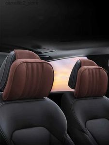 Seat Cushions Forbell Car Headrest Neck Pillow Suede Fabric Car Neck Headrest Pillow Car Seat Pillow Rest Headrest Memory Foam Headrest Q231019