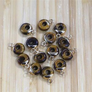 Pendant Necklaces Natural Tiger's Eye Crystal Agates Abacus Shape Large Hole Stone Bead Size 4x10mm Used To Make Earrings And