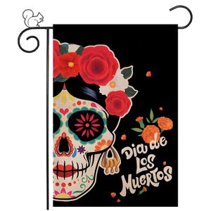 Outros suprimentos para festas de eventos 1 peça Halloween Mexican Day of the Dead Garden Flag Sugar Skull Yard 231018