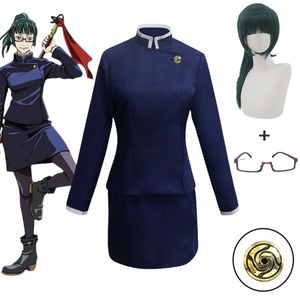 Anime jujutsu kaisen cosplay traje maki zenin peruca cosplay saia superior zen em maki halloween festa de natal traje para womencosplay