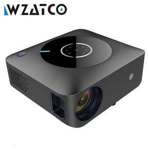 WZATCO H1フルHD 19201080p LEDプロジェクタースマートアンドロイドWiFiビデオプロイヤーホームシアターシネマビーマー4Dキーストン231018