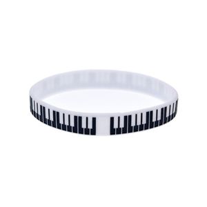 100 peças pulseira de borracha de silicone com chave de piano, ótima para usar em qualquer benefício, presente para fãs de música275t