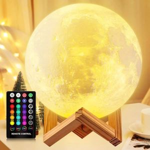 Новинки ZK30 Moon Lamp Kids Night Light Galaxy 16 цветов LED 3D Touch Remote Control Перезаряжаемый подарок для девочек и мальчиков 231017