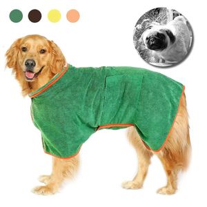 Abbigliamento per cani Accappatoio Cappotto per asciugare animali domestici Asciugamano da spiaggia assorbente in microfibra per cani di taglia grande e media piccola Gatti Accessori per asciugatura rapida 231017