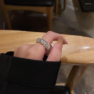 Cluster Rings Opening Luxury Ring Korean Design Diamond-Studded For Woman 2022 Fashion Finger Jewelry Party Girl's Sexy Gifts229Y