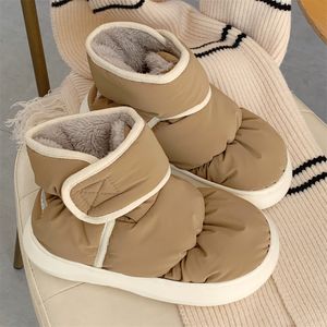 Personality fashion Snow boots color-block creative waterproof snow boots white yellow pink brown outdoor pile thick warm cotton boots women's autumn and winter