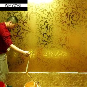 Wallpapers folha de ouro glitter papel de parede el ktv bar decorativo papel de parede metálico mural tv fundo decoração wallcovering moderno