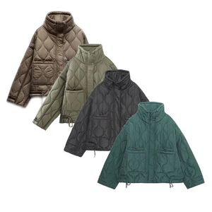 Parka da donna in piumino UNIZERA Autunno e inverno Cappotto da giacca in cotone morbido leggero con colletto in piedi alla moda casual 231018