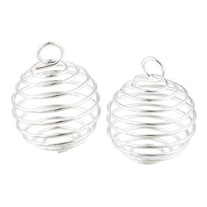 Silver Plated Spiral Bead Cages Charms Pendants Findings 9x13mm Jewelry making DIY298J