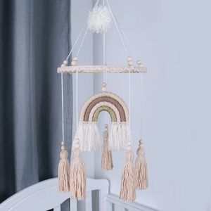 Mobiles Babybett Mobile Rassel Spielzeug Handgemacht Boho Regenbogen Stern Gobelin Bettglocke Windspiel Rasseln geboren Kinder Kinderzimmer Schlafzimmer Dekor 231017