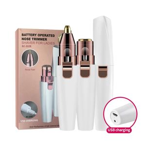 Eyebrow Trimmer 2 IN 1 Lipstick Lady Eyebrow Epilators Electric Trimmer USB Rechargeable Hair Removal Shaver LED Professional Razor Makeup Tools 231017