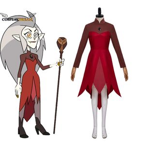 フクロウのコスプレハウスEdalyn Clawthorne CosplayコスチュームEdalyn Clawthorne Red Dress Outfits Halloween Carnival Suit