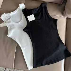 Women Topps Tank Tshirts Knits Tees Regelbundna beskurna tankar Bomullstankar broderad bomullsblandning Anagram Shorts Designer kostym Sportkläder Fitness Sports Vest